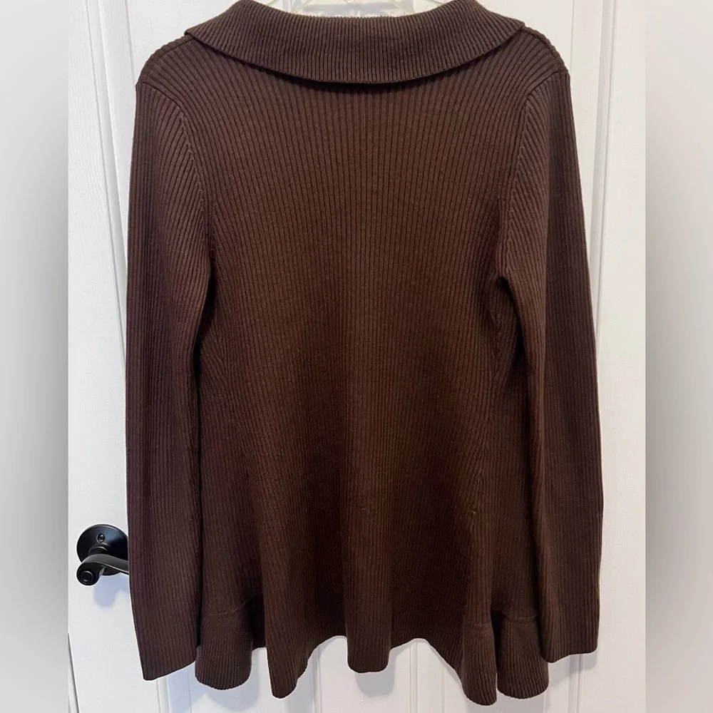Energie Chocolate Ruffled Cardigan - Picture 2 of 3